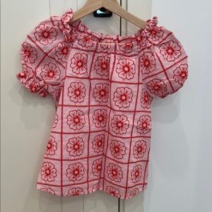 Crewcuts Pink and Red Floral Kids Blouse
